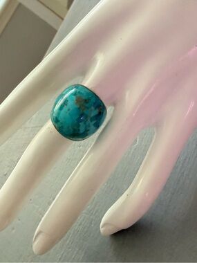 BBJ 925 Sterling Silver Turquoise Statement Ring - Size 6.75